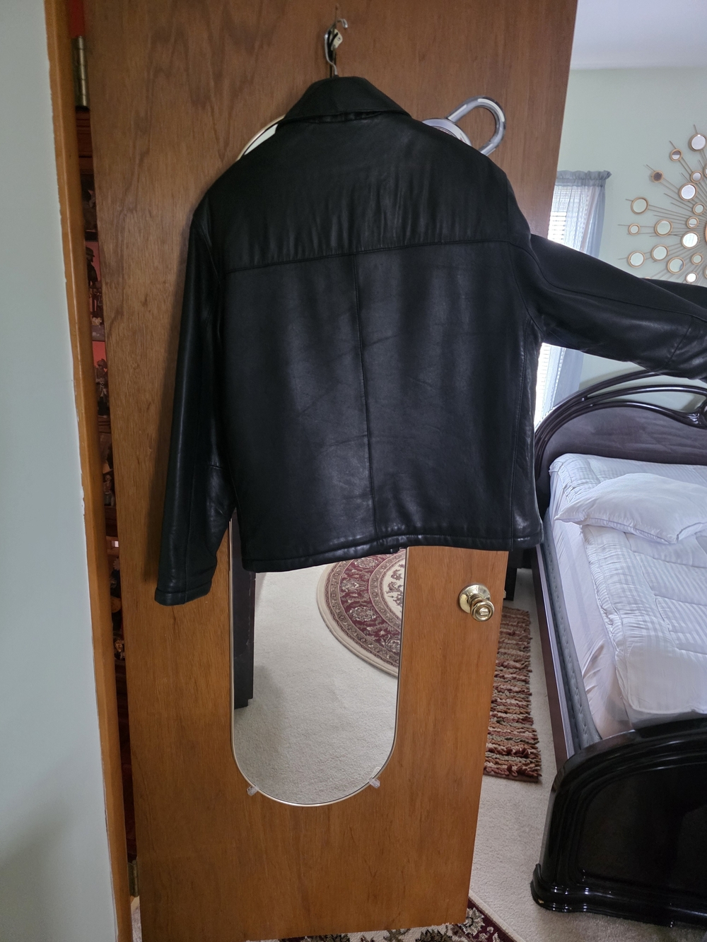 Dockers Black Leather Bomber Jacket - Men's